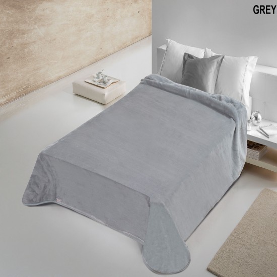 Κουβέρτα 160x220 Μονή Βελουτέ Adam Home 802 Grey