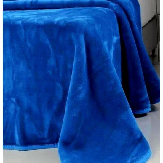 Ξενοδοχειακή Κουβέρτα  Βελούρ 165Χ210 Electric Blue 